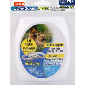 Hartz UltraGuard Pro Reflective Flea & Tick Collar for Dogs and Puppies, 7 Month Flea and Tick Prevention Per Collar, 2 Count