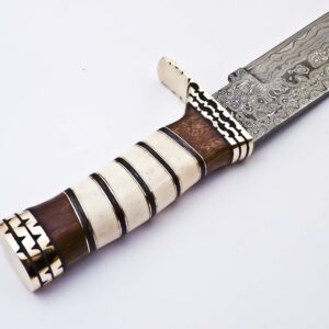 Custom Damascus Knife Hunting Knife | Best Outdoor Knife Camping Knife | Beautiful Burl Wood Handle