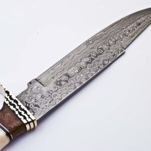 Custom Damascus Knife Hunting Knife | Best Outdoor Knife Camping Knife | Beautiful Burl Wood Handle