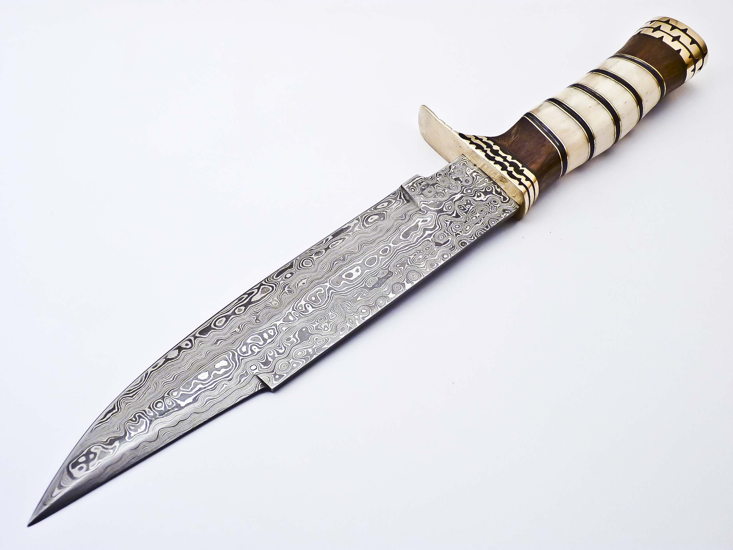 Custom Damascus Knife Hunting Knife | Best Outdoor Knife Camping Knife | Beautiful Burl Wood Handle