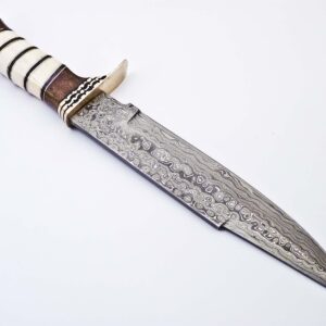 Custom Damascus Knife Hunting Knife | Best Outdoor Knife Camping Knife | Beautiful Burl Wood Handle