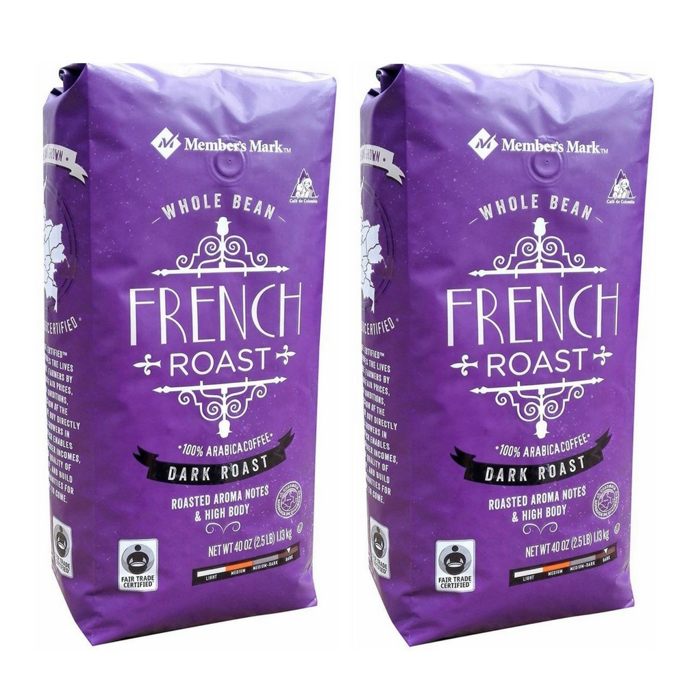 Member's Mark French Roast Whole Bean Coffee- 40 Ounce (2 Pack)