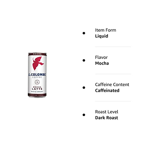 La Colombe Mocha Draft Latte - 9 Fluid Ounce, 16 Count - Cold-Pressed Espresso and Frothed Milk + Dark Chocolate - Made With Real Ingredients - Grab And Go Coffee, White, Brown