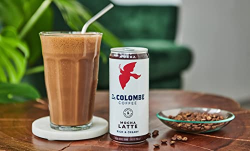 La Colombe Mocha Draft Latte - 9 Fluid Ounce, 16 Count - Cold-Pressed Espresso and Frothed Milk + Dark Chocolate - Made With Real Ingredients - Grab And Go Coffee, White, Brown