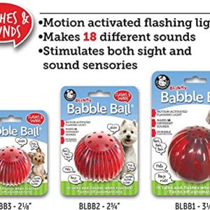 Pet Qwerks Blinky Babble Ball - Flashing Interactive Chew Dog Toy - Small