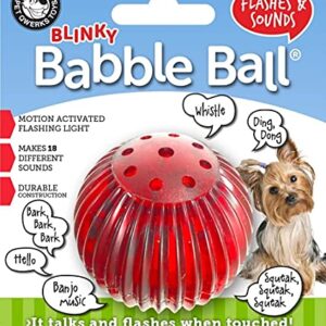 Pet Qwerks Blinky Babble Ball - Flashing Interactive Chew Dog Toy - Small