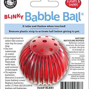 Pet Qwerks Blinky Babble Ball - Flashing Interactive Chew Dog Toy - Small