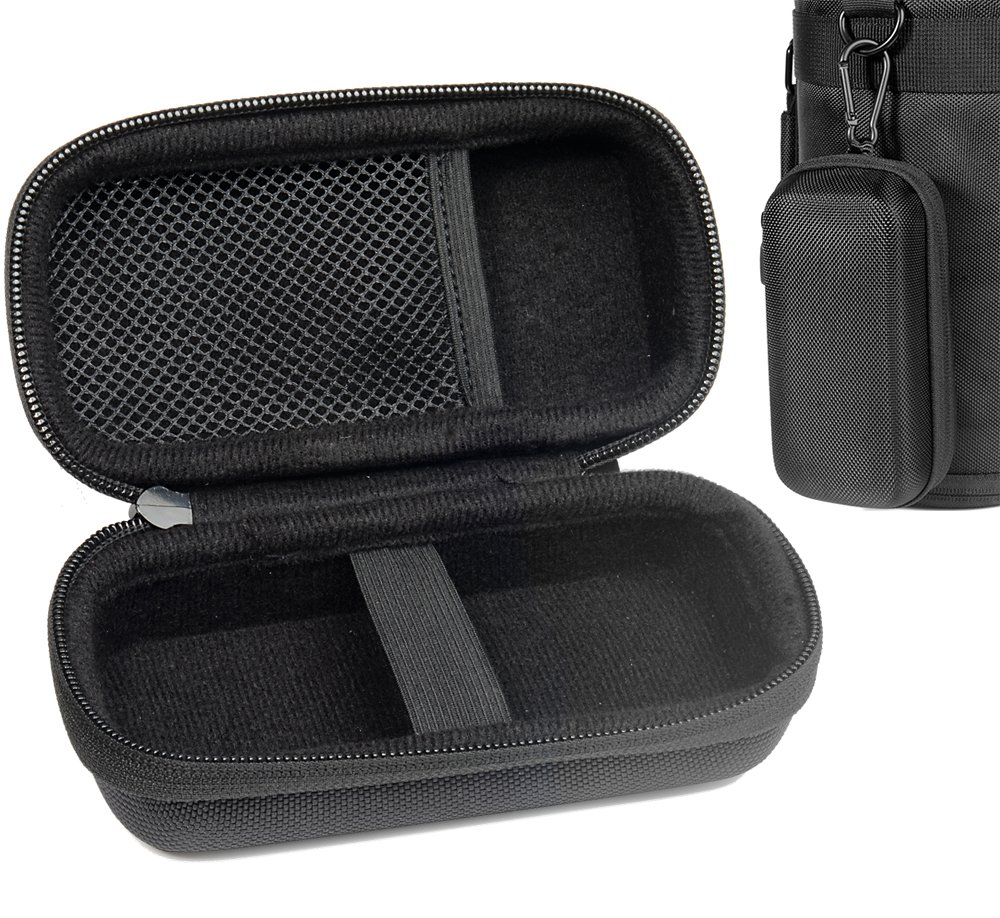 Digital Voice Recorder Case for Sony ICDPX370, PX440, PX470, BX140; Olympus WS-852, WS-853; KIMAFUN 2.4G and XIAOKOA 2.4G Wireless Lavalier Microphone, mesh pocket in The lid, detachable wrist strap