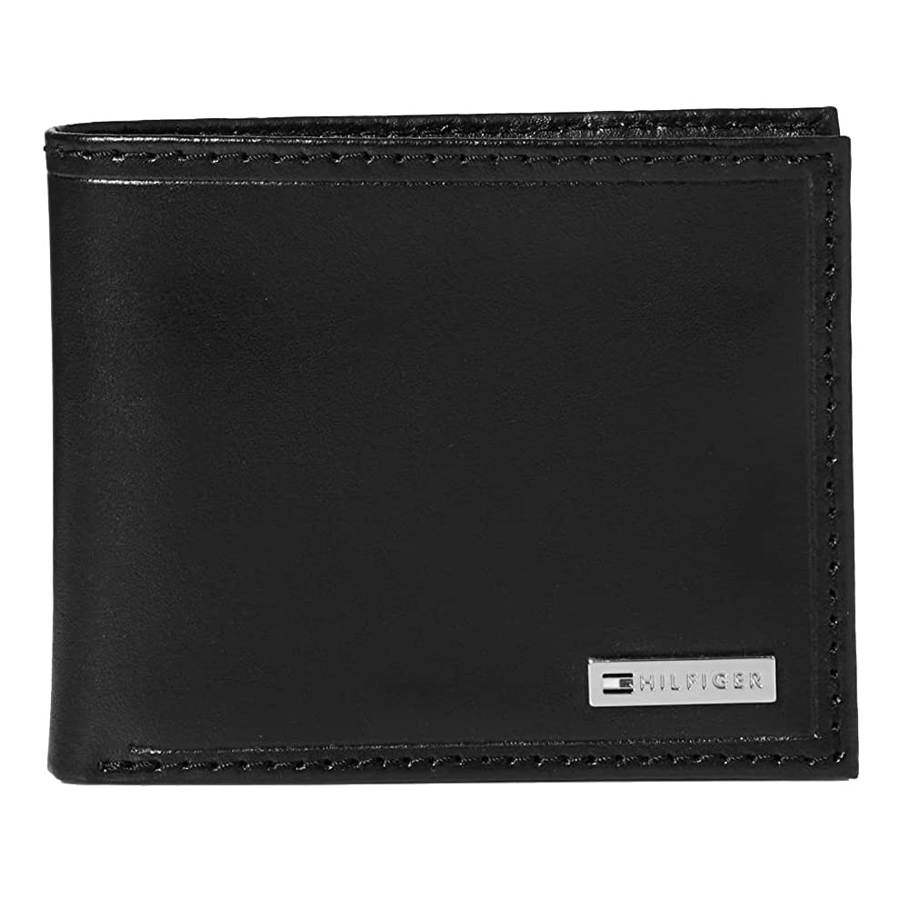 Tommy Hilfiger Leather Men's Wallet RFID Billfold With Coin Pocket