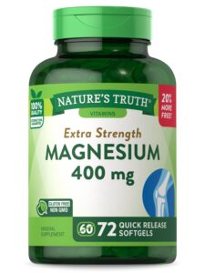 magnesium | 400mg | 72 softgels | value size | extra strength | from magnesium oxide | non-gmo and gluten free supplement | by nature's truth