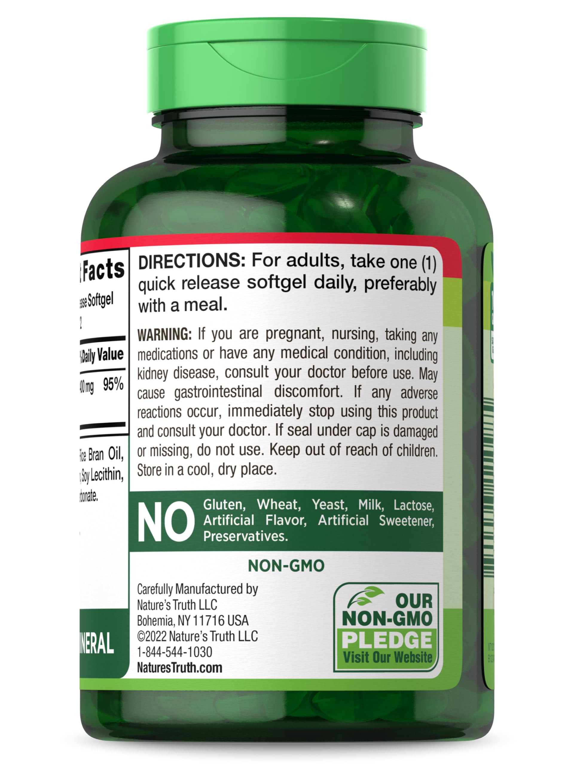 Magnesium | 400mg | 72 Softgels | Value Size | Extra Strength | from Magnesium Oxide | Non-GMO and Gluten Free Supplement | by Nature's Truth