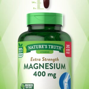 Magnesium | 400mg | 72 Softgels | Value Size | Extra Strength | from Magnesium Oxide | Non-GMO and Gluten Free Supplement | by Nature's Truth