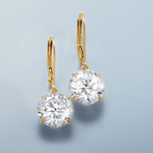 Ross-Simons 8.00 ct. t.w. CZ Drop Earrings in 14kt Yellow Gold