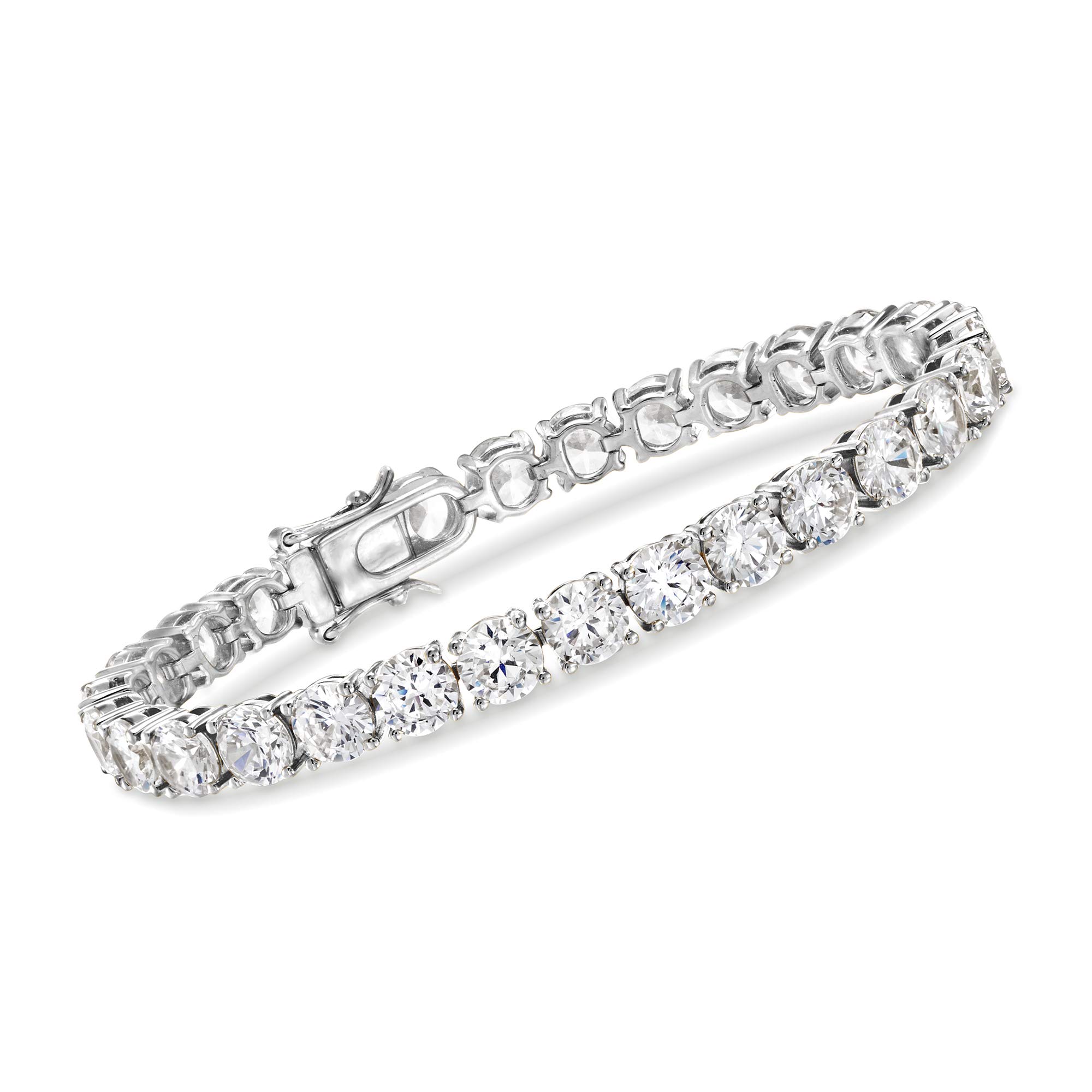 Ross-Simons 23.00 ct. t.w. CZ Tennis Bracelet in Sterling Silver. 7 inches