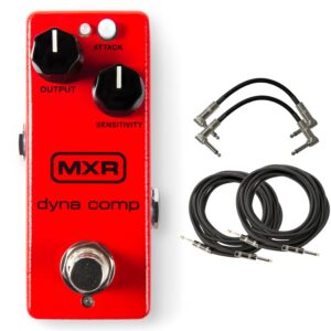 MXR M291 Dyna Comp Mini Compressor Pedal Bundle with 4 Free Cables