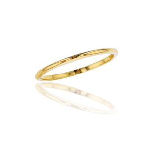 decadence 14k yellow gold 1mm polished plain wedding band, size 6.5