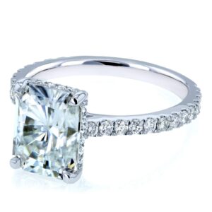 Kobelli Radiant-cut Moissanite Engagement Ring 3 1/10 CTW 14k White Gold, 7