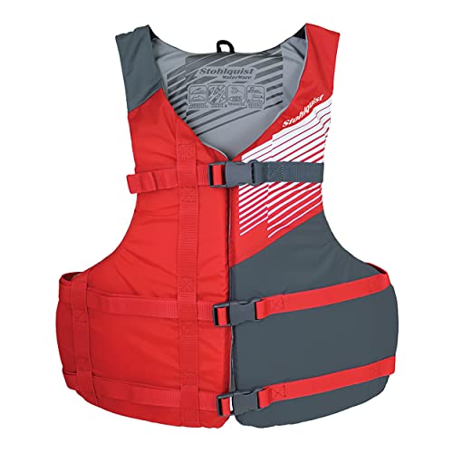 Stohlquist Fit Adult PFD Life Vest | Pack of 4 | Coast Guard Approved, Adjustable Size, Unisex, Lightweight, High Mobility, PVC Free Life Jacket - Value Pack