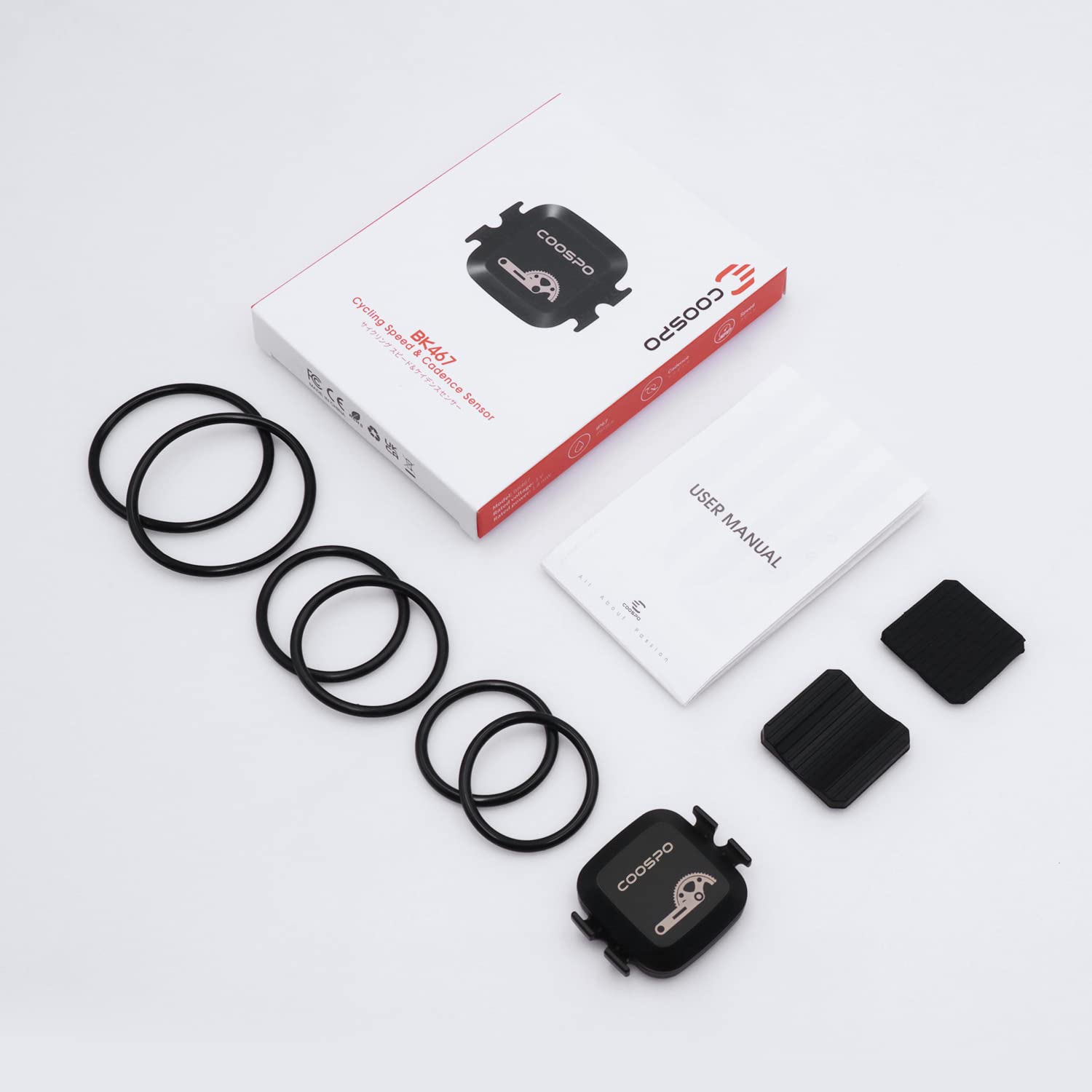 COOSPO Cadence and Speed Sensor, Bluetooth ANT+ Cycling Cadence Sensor Bike Speed Sensor, Wireless RPM Bicycle Cadence Sensor for Bike Computer/Rouvy/Peloton/Wahoo/CooSporide