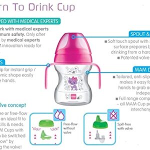 MAM Learn to Drink Cup and Soother, 6 Months, 190 ml (Pink)