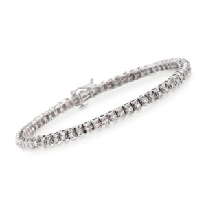 ross-simons 1.00 ct. t.w. diamond tennis bracelet in sterling silver. 7.25 inches