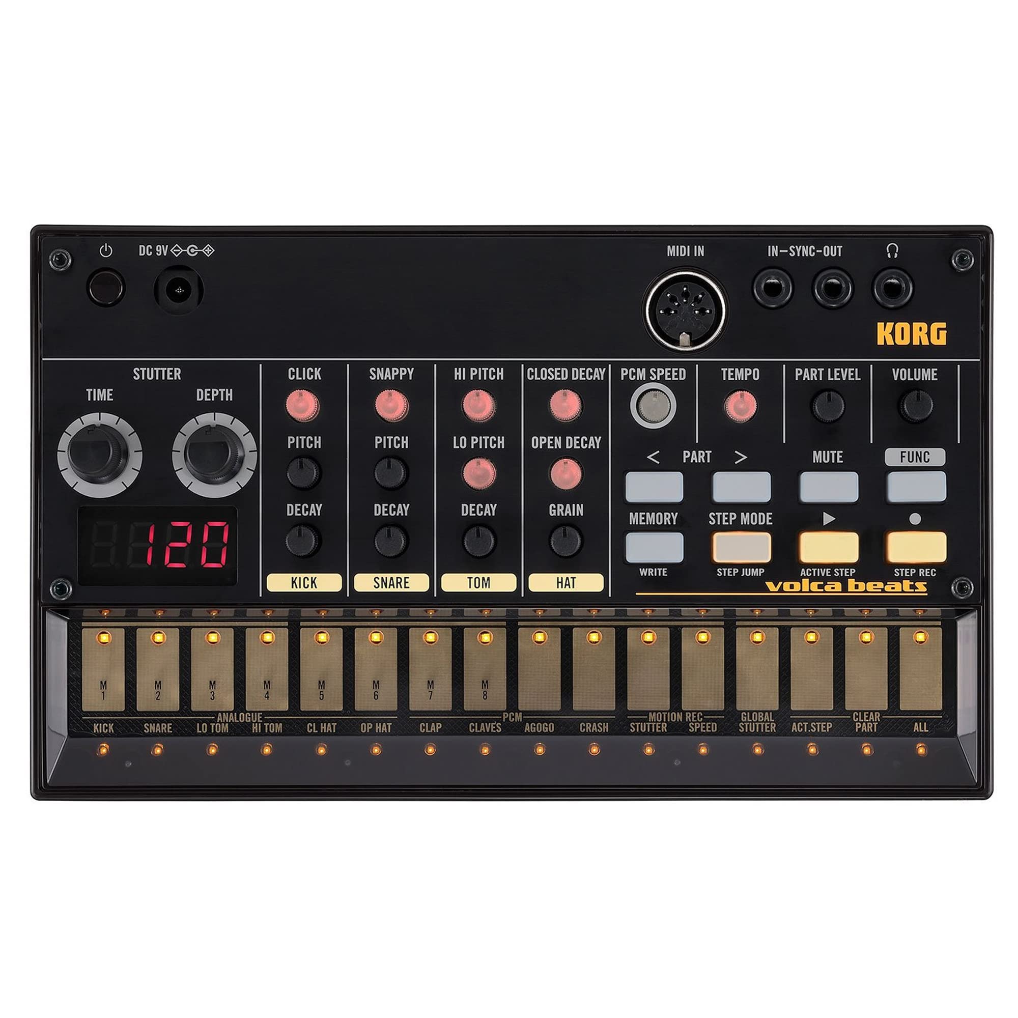 Korg Volca Beats Analogue Rhythm Machine Bundle w/Korg 9V600MACPP 9v 600ma Power Supply