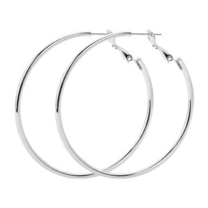 rugewelry 925 sterling silver post hoop earrings, lightweight hoops 18k gold plated polished round hoop earrings for women