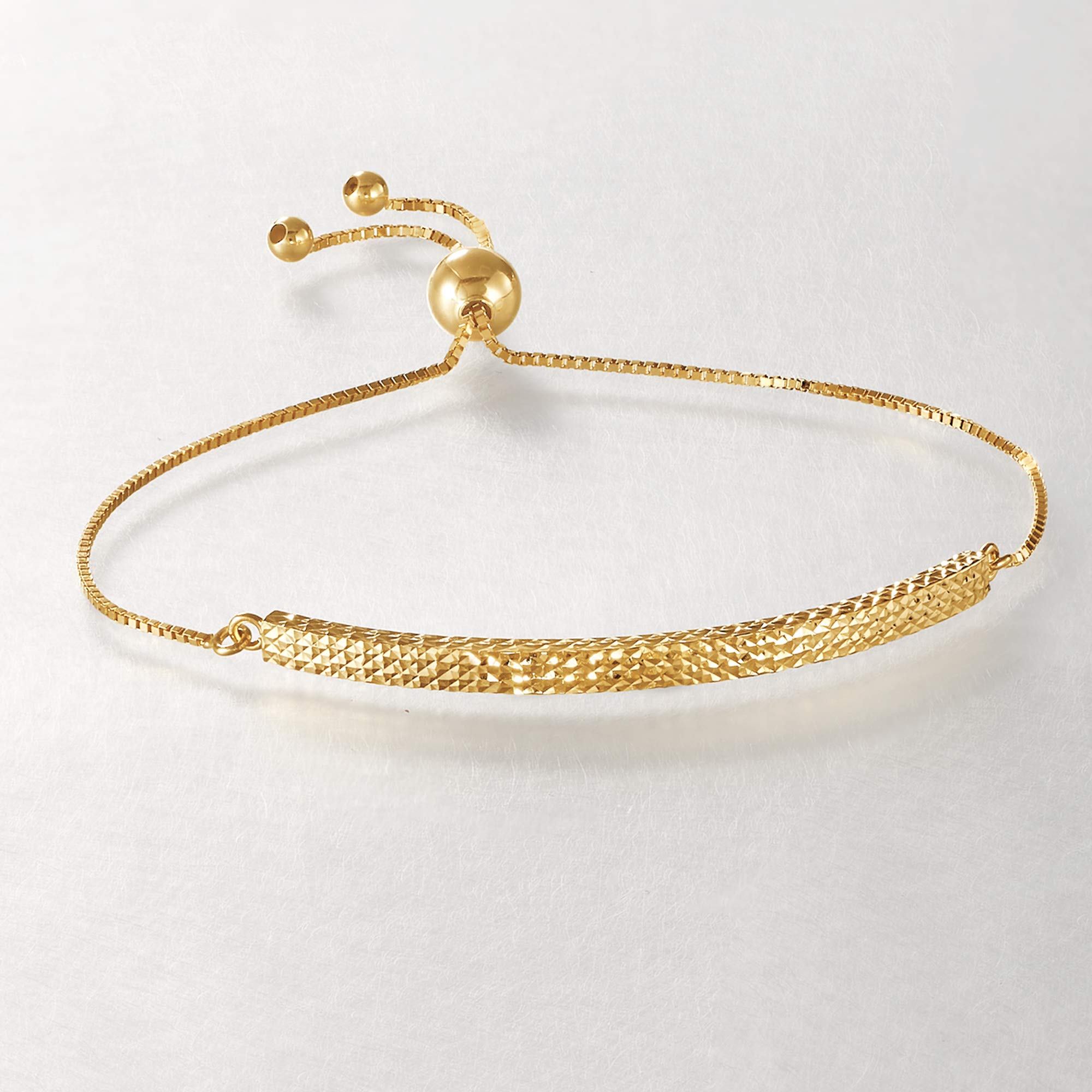 Ross-Simons 14kt Yellow Gold Diamond-Cut Bolo Bracelet