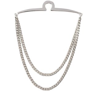 Danny shi Men's Silver Golden Tie Chain Set, Gift Boxed (Silver Golden)