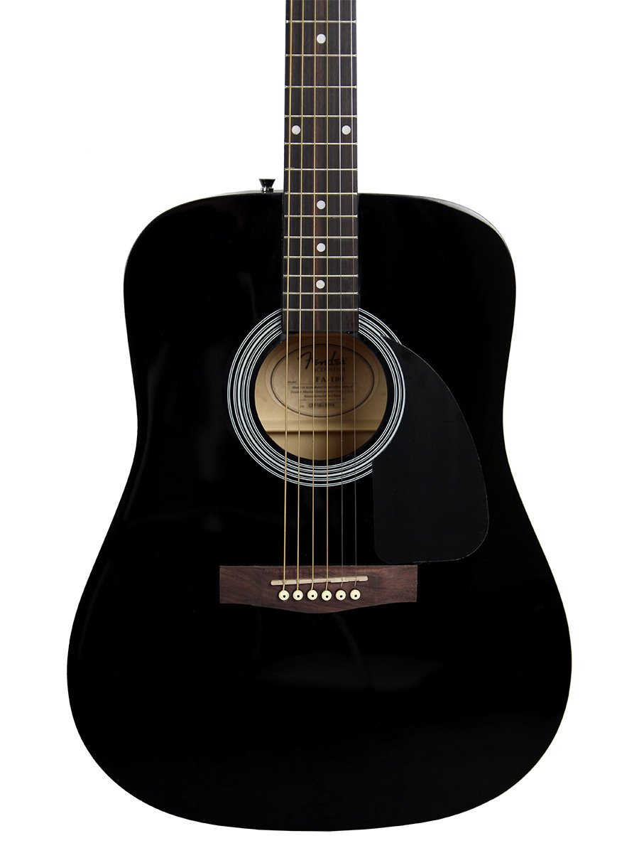 Fender FA-115 Dreadnought Acoustic Guitar - Black Bundle with Gig Bag, Tuner, Strings, Strap, Picks, and Fender Play Online Lessons