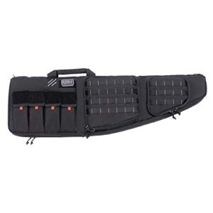 G.P.S. 43" Tactical Double AR Padded Soft Gun Case With External Handgun Case | Secure Durable Stain-Resistant Guns, Ammo & Shooting Accessories Storage Range Bag with MOLLE Webbing