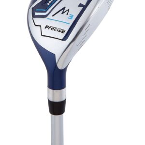 Precise M3 Petite Women's Right Handed Golf Club Set includes 12* Driver, 3 Wood, 21* Hybrid, 7-9 Cavity Back Irons, Pitching Wedge, Putter, Deluxe Stand Bag & 3 Headcovers, Stylish Lite Blue