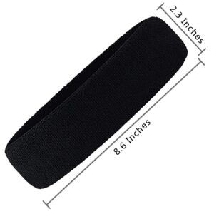 Men & Women Sweatband Headband Terry Cloth Moisture Wicking for Sports,Tennis,Gym,Work Out (White,Black,Gray) One Size