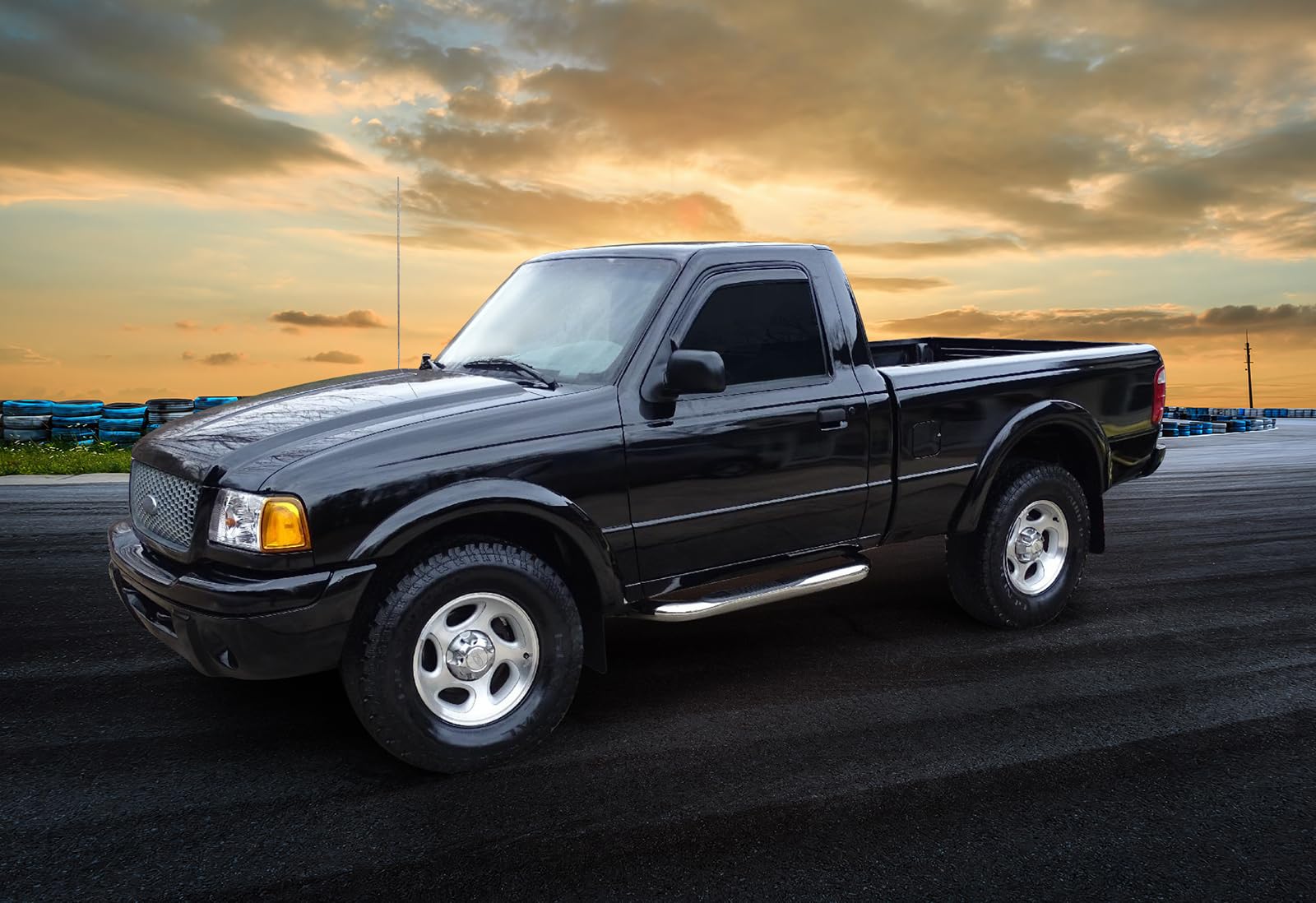 Window Visor Compatible with 1993-2011 Ford Ranger Mazda, in Channel Style Dark Smoke Tint Acrylic Shade Rain Sun Guard Wind Vent Air Deflector by IKON MOTORSPORTS, 1994 1995 1996 1997 1998 1999