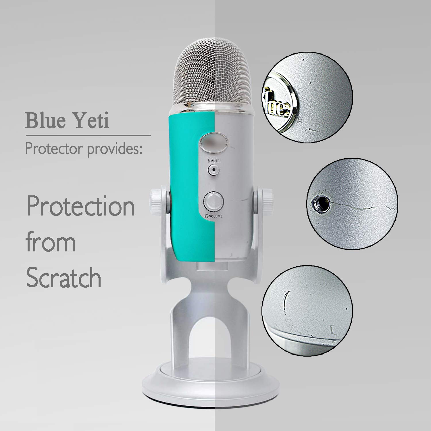 YOUSHARES Blue Yeti Protector - Full Protection Silicon Cover for Yeti & Yeti Pro Microphone (Jade Green)