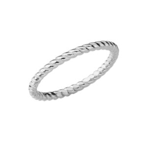 Dainty Stackable Rope-Style Wedding Ring in Sterling Silver (Size 8.25)