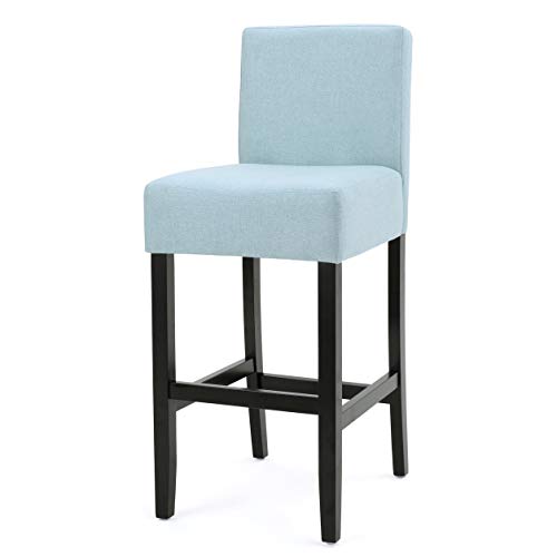 Christopher Knight Home Lopez Fabric Barstools, 2-Pcs Set, Light Blue