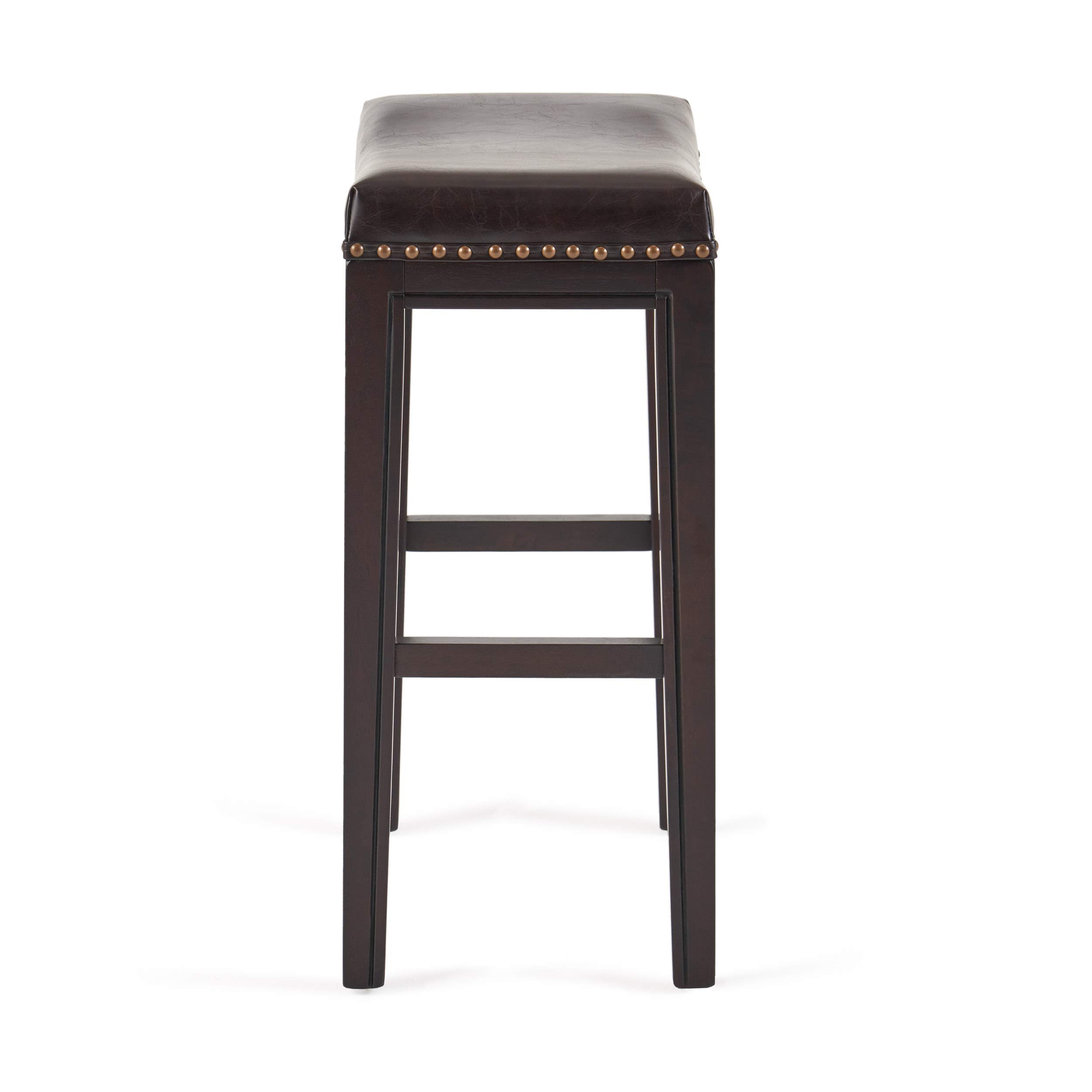 Christopher Knight Home Avondale Backless Faux Leather Counter Stools, 2-Pcs Set, Brown