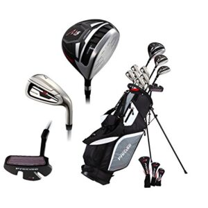 Left Handed M5 Golf Club Set for Tall Men, Black/Red