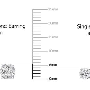 Women Round Diamond Stud Earrings Set In 925 Sterling Silver | Natural or Lab Grown | White or Yellow | Independent Lab Certified | Hypoallergenic (0.50 Carats TW, 925 Silver (NATURAL DIAMOND))