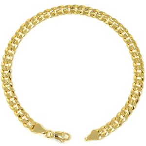 Fashion 21 Anklet for Women Electro Gold Plated Ankle Bracelet - Made in Korea (6mm 10" Concave Cuban Anklet)