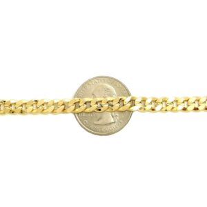 Fashion 21 Anklet for Women Electro Gold Plated Ankle Bracelet - Made in Korea (6mm 10" Concave Cuban Anklet)