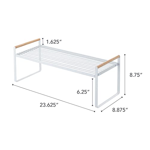 YAMAZAKI home Wired Organizer Rack-Kitchen Storage Shelves, One Size, White - 3803