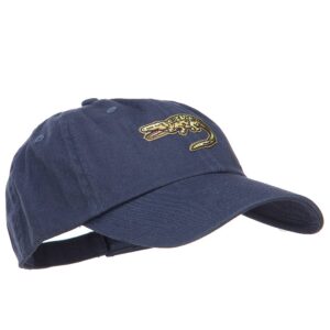 Alligator Wild Animal Patched Low Profile Cotton Cap - Navy OSFM