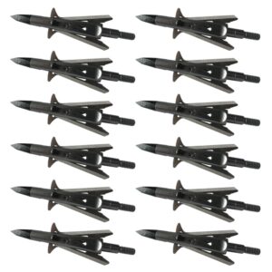 zzuus 3pcs/6pcs/12pcs Killzone Broadheads 2-Blade 100Gr Arrowheads Recurve Compound Bow Hunting and Target (Silver, 12pcs)