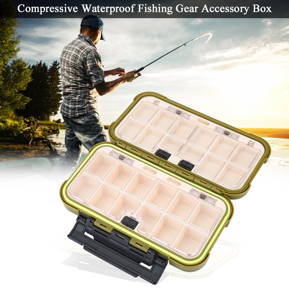 VGEBY Fishing Lure Box, Fishing Tackle Boxes Fishing Lure Case Storage Container Organizer (Army Green) Fishing Tackle Box Fishing Tackle Box