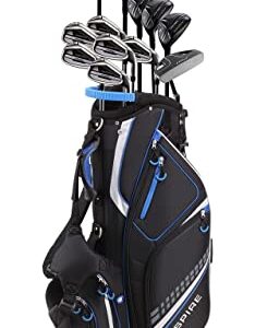 19 Piece Men's Complete Golf Club Package Set with Titanium Driver, 3 Fairway Wood, 3-4-5 Hybrids, 6-SW Irons, Putter, Stand Bag, 5 H/C's - Choose Options! (Regular Size, Special Ti-Face Driver)