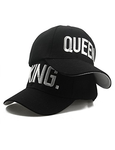 King Queen Hats Matching Snapbacks Hip Hop Hats Couples Snapback Caps Adjustable Black