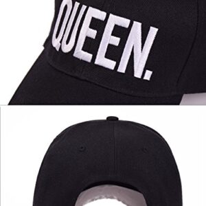 King Queen Hats Matching Snapbacks Hip Hop Hats Couples Snapback Caps Adjustable Black