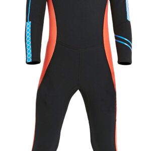 DIVE & SAIL Girls Long Sleeve Swimsuit One Piece UV Sun Protection Full Suit Thermal Diving Wetsuit Swimwear Black L